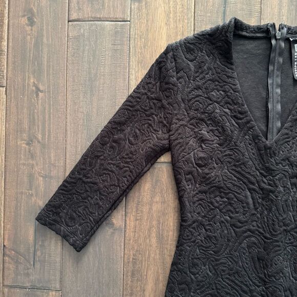 Design Lab Black Deep V-Neck Bodycon Dress S - Picture 3 of 6